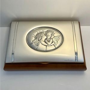 Vintage Jewelry With Two Angels Box LUIGI PESARESI Leader Argenti Silver 925